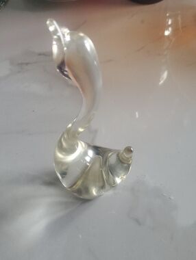 Clear Glass Swirl Figurine - Translucent Decorative Sculpture